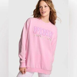 PINK x LoveShackFancy Oversized Sweatshirt Limited Edition NWT, Size M